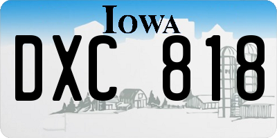 IA license plate DXC818