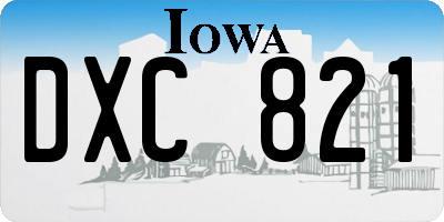 IA license plate DXC821