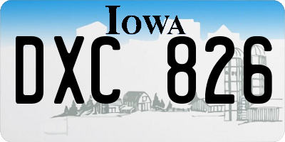 IA license plate DXC826
