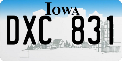 IA license plate DXC831