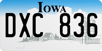 IA license plate DXC836