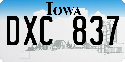 IA license plate DXC837