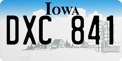 IA license plate DXC841