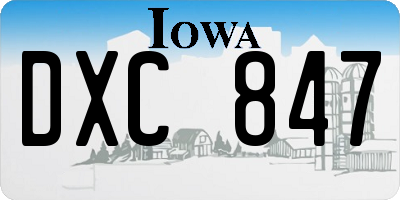 IA license plate DXC847