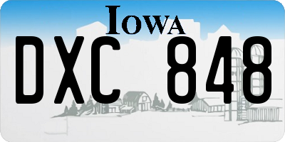 IA license plate DXC848