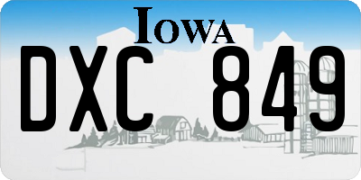 IA license plate DXC849