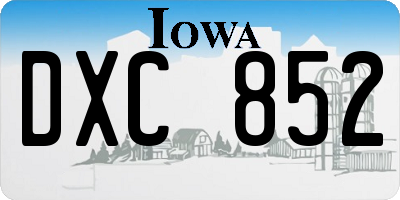 IA license plate DXC852