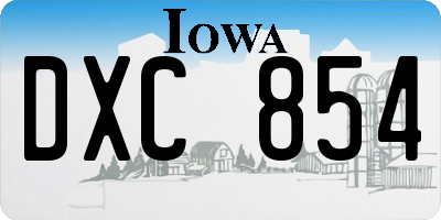 IA license plate DXC854