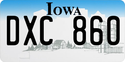 IA license plate DXC860