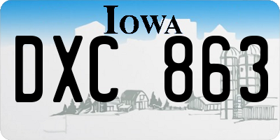 IA license plate DXC863
