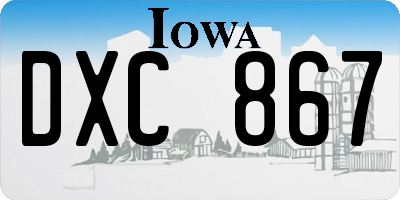 IA license plate DXC867