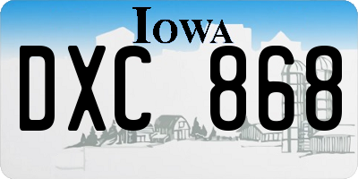 IA license plate DXC868