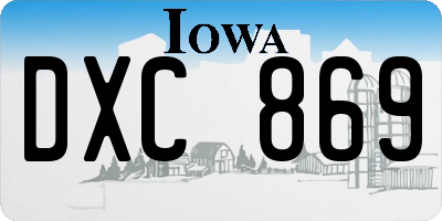 IA license plate DXC869