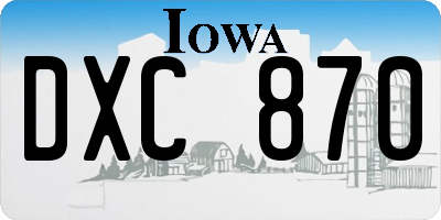 IA license plate DXC870
