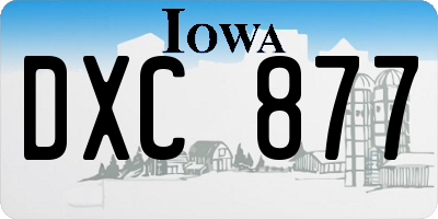 IA license plate DXC877