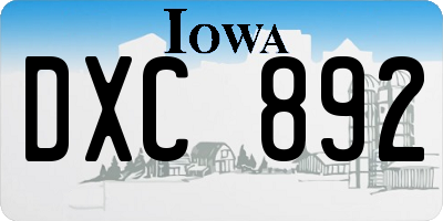 IA license plate DXC892