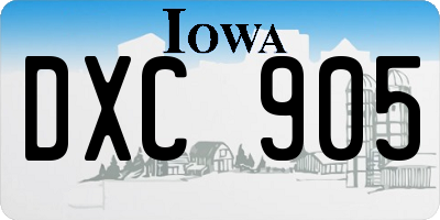 IA license plate DXC905