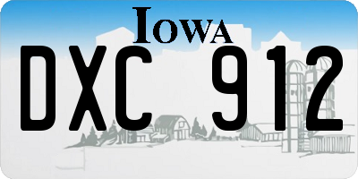 IA license plate DXC912