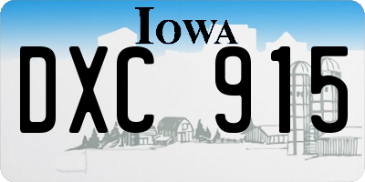 IA license plate DXC915