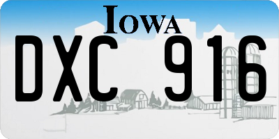 IA license plate DXC916