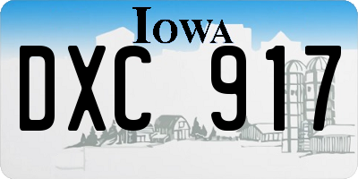 IA license plate DXC917