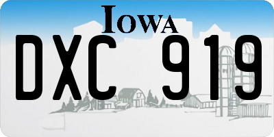 IA license plate DXC919