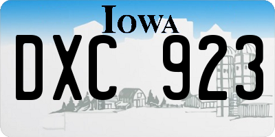IA license plate DXC923