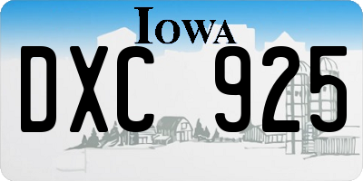 IA license plate DXC925