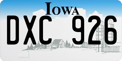 IA license plate DXC926