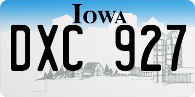 IA license plate DXC927