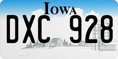 IA license plate DXC928