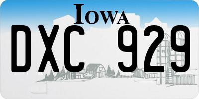 IA license plate DXC929