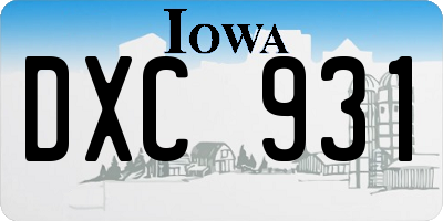 IA license plate DXC931