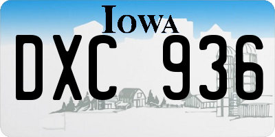 IA license plate DXC936