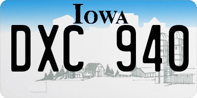 IA license plate DXC940