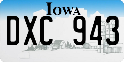 IA license plate DXC943