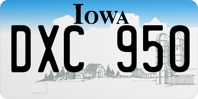 IA license plate DXC950