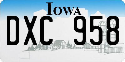 IA license plate DXC958
