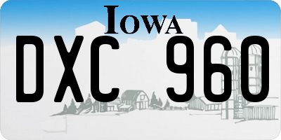 IA license plate DXC960