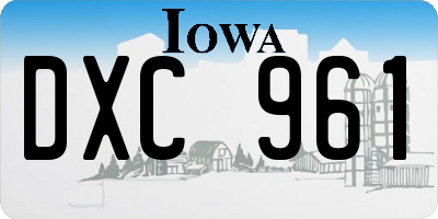 IA license plate DXC961