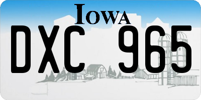 IA license plate DXC965