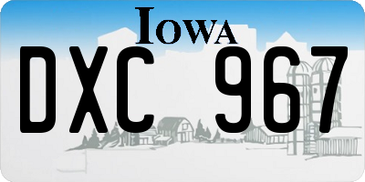 IA license plate DXC967