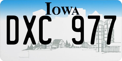 IA license plate DXC977