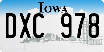 IA license plate DXC978