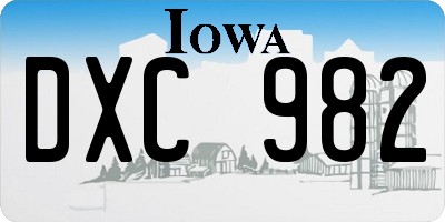IA license plate DXC982
