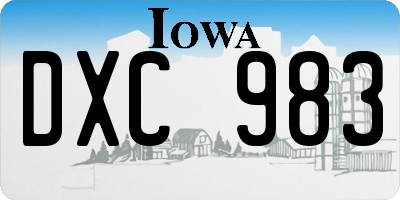 IA license plate DXC983