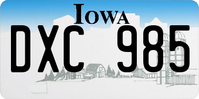 IA license plate DXC985