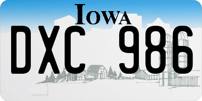 IA license plate DXC986