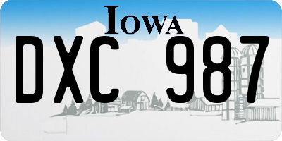 IA license plate DXC987