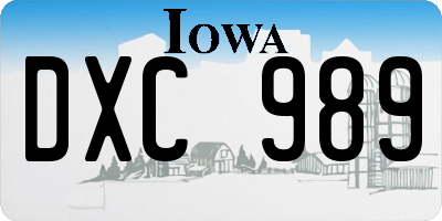 IA license plate DXC989